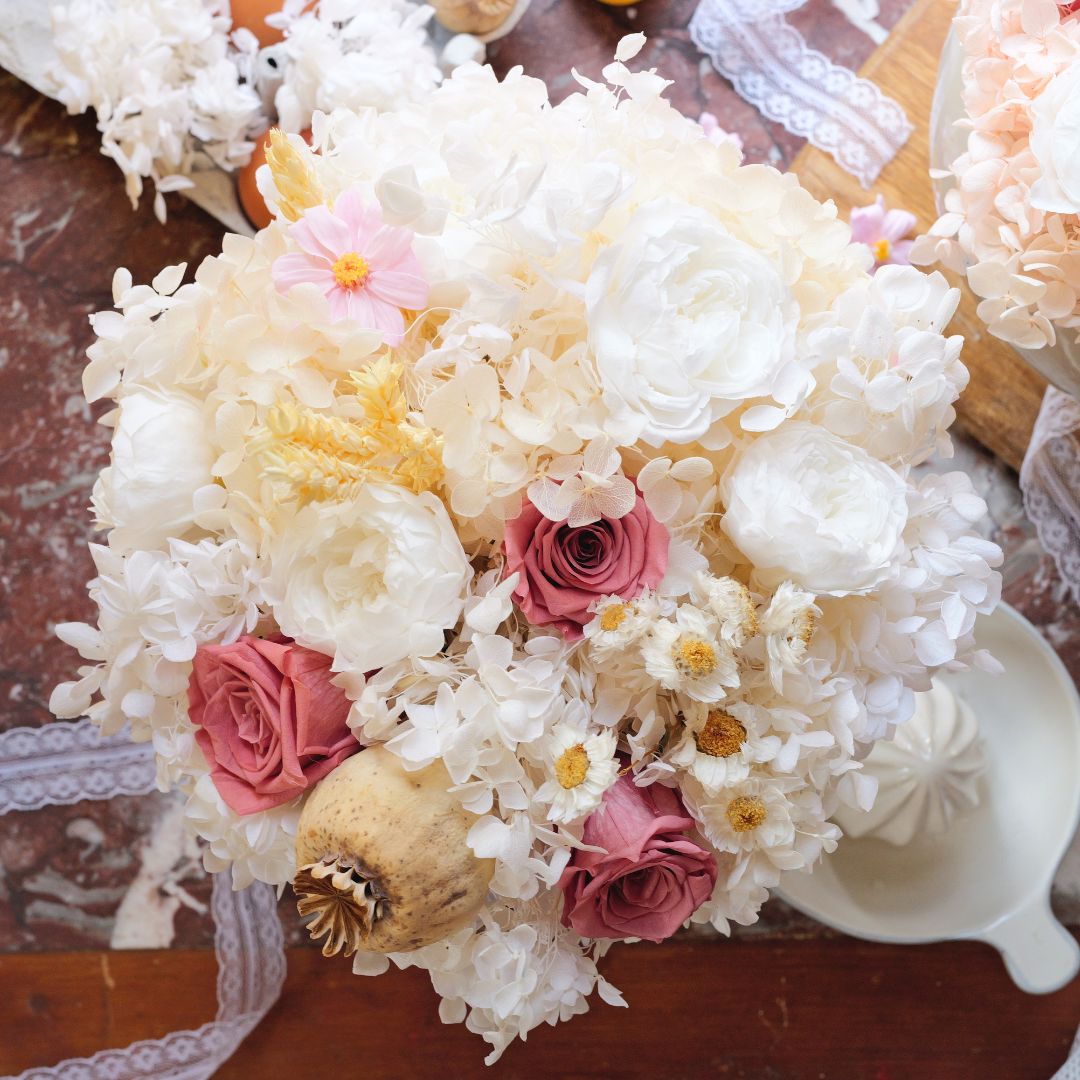 Collection I - The Cottage Garden | Everlasting Rose & Hydrangea Vase