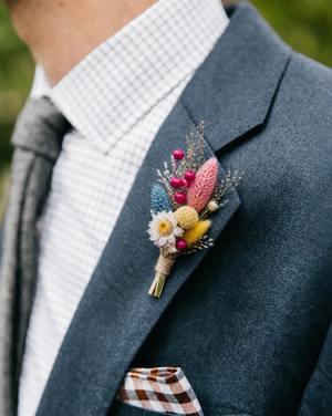 Hanabi (花火 — "fireworks") — Dried Flower Wedding Set | Bouquets, Boutonnières & Crowns