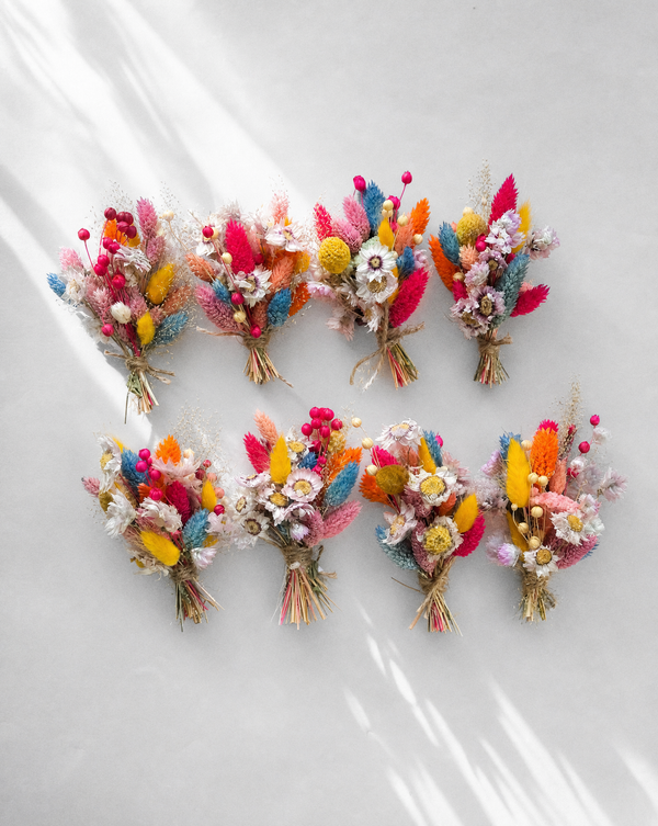 Hanabi (花火 — "fireworks") — Dried Flower Wedding Set | Bouquets, Boutonnières & Crowns